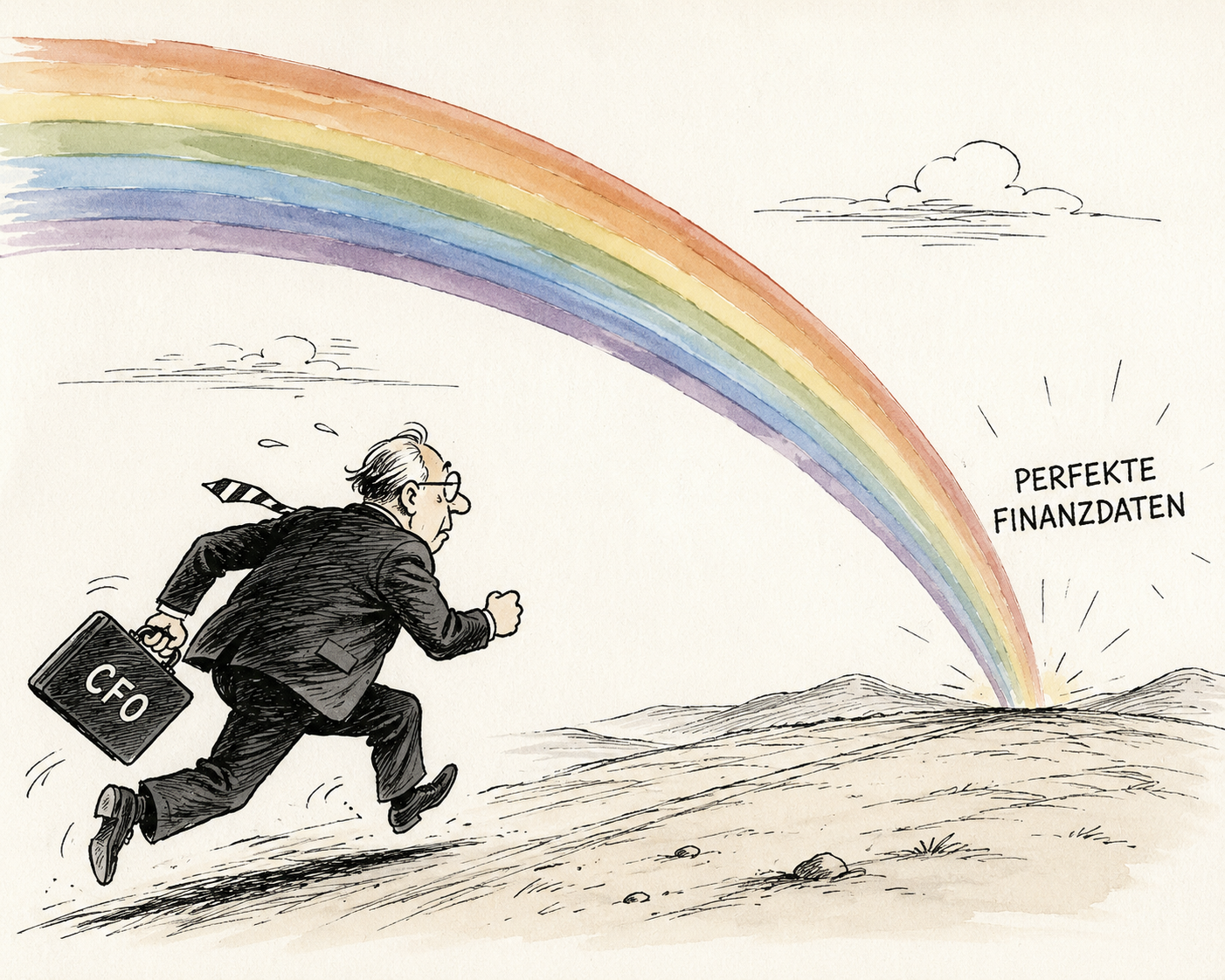 Regenbogen als Sinnbild für eine Bandbreite möglicher Ergebnisse statt einer einzelnen Zahl